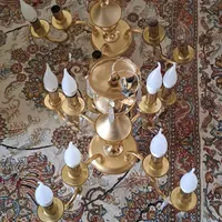 دو عدد لوستر طلایی رنگ چهار شاخه|لوستر و چراغ آویز|اصفهان, شیخ اشراق|دیوار