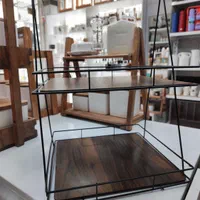 استند نظم دهنده ظروف و پذیرایی فلز و چوب شلف پایه
