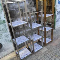 بوفه استند ایستاده کنارسالنی فلزی مدل آبشاری مربع|بوفه، ویترین، کنسول|آفتاب, |دیوار