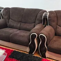 مبل ۷ نفره راحتی با پارچه ترک در حد نو|مبلمان خانگی و میز عسلی|بندر ماهشهر, |دیوار