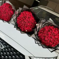 دسته گل رز هلندی با تزیین کاغذ پبچ|گل و گیاه طبیعی|تهران, شهرک آزادی|دیوار