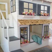 تخت دو طبقه کودکانه طرح کلبه چوبی