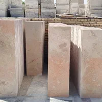 سنگ پله مرمریت آباده کرم روشن رگه‌دار