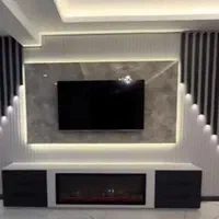 کابینت چوب MDF کمدکناف تی وی وال برقکاری دکوراسیون|خدمات پیشه و مهارت|کرمانشاه, |دیوار
