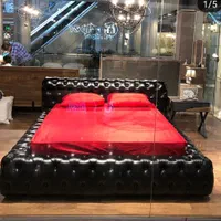 تخت خواب چرم کلاسیک