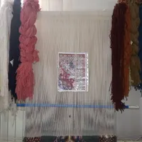 دار قالی نیمه بافته با گره ترکی|فرش|خوانسار, |دیوار