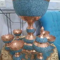 ظروف مسی فیروزه کاری|ظروف سرو و پذیرایی|خمینی‌شهر, |دیوار