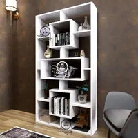 بو‌فه و کتا‌بخانه مد‌ل تر‌ا‌نه سفید|کتابخانه، شلف، قفسه‌های دیواری|تبریز, |دیوار