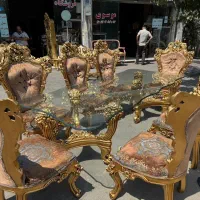 مبل ۹نفره غذاخوری ۸نفره با ساعت تمام چوب به شرط|مبلمان خانگی و میز عسلی|تهران, دروازه شمیران|دیوار
