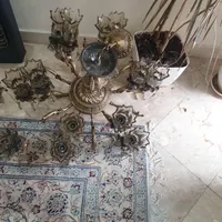 ۲عدد لوستر ۱۲ و ۱۶ شاخه برنزی در حد نو|لوستر و چراغ آویز|تهران, ارامنه|دیوار