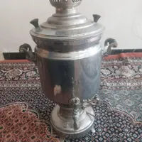 سماور کاملا سالم برنجی قدیمی گازی و نفتی در حد نو