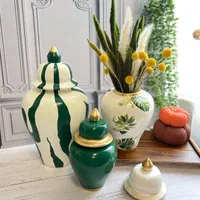 جینجر جار /گلدان/ طرح برگ هاوایی/ راه راه