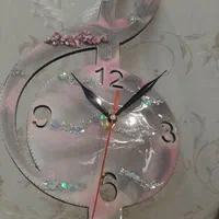 ساعت دیواری نت موسیقی طوسی صورتی|ساعت دیواری و تزئینی|تهران, مجیدیه|دیوار