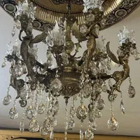 لوستر ۱۶ شعله فرشته سیاه قلم قدیمی|لوستر و چراغ آویز|شیراز, شهرک گلستان|دیوار