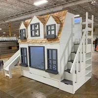 تختخواب کودک کلبه ای دو طبقه