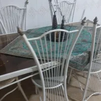 میز نهار خوری فلزی ۶ نفره