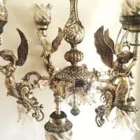 کنارسالنی برنزی فرشته چلچراغ فرشته برنز آباژور|چراغ خواب و آباژور|ارومیه, |دیوار