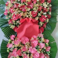 تاج گل افتتاحیه نمایشگاه تحویل درب غرفه دسته گل|گل و گیاه طبیعی|تهران, بازار|دیوار