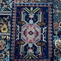 قالیچه دست باف و قدیمی|گلیم، جاجیم، گبه|قم, باجک دو|دیوار