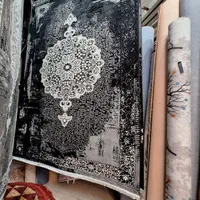 قالی ابریشمی ۶ متر نگارین بسکابادی مشکی|فرش|مشهد, امیر|دیوار