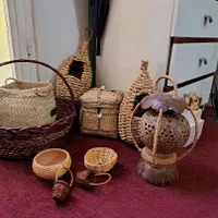وسایل حصیری و چراغ  با پوست نلرگیل|صنایع دستی و سایر لوازم تزئینی|اصفهان, پارک مشتاق|دیوار