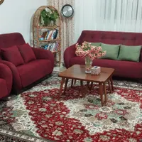 مبل راحتی 7 نفره زرشکی