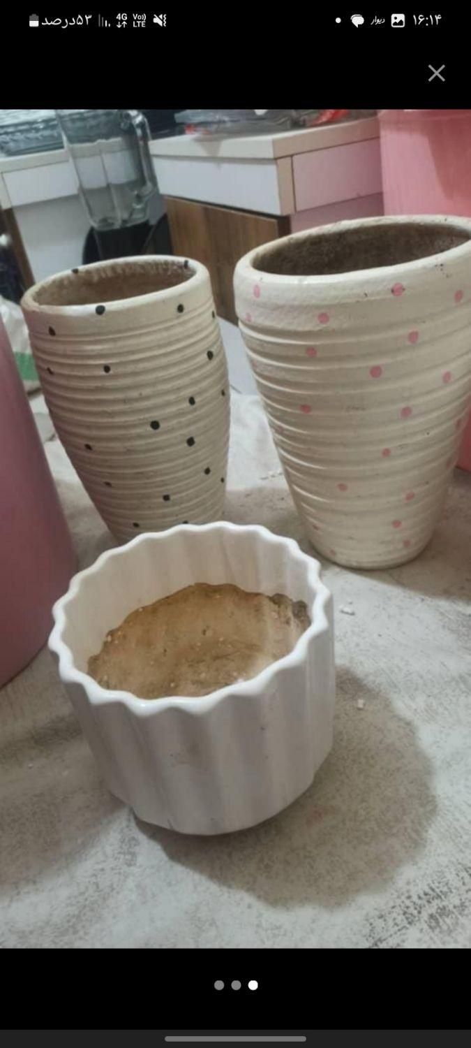 چندعدد گلدان|صنایع دستی و سایر لوازم تزئینی|رشت, نیروی دریایی|دیوار