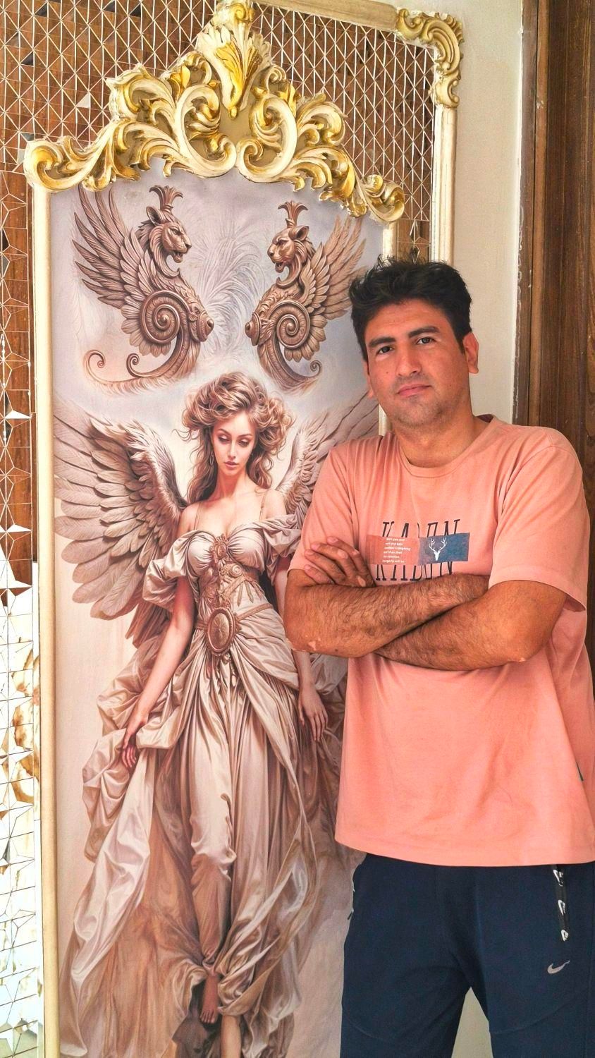 نقاشی دیواری پتینه گچبری آیینه دکوراسیون|خدمات پیشه و مهارت|مشهد, سجاد شهر|دیوار
