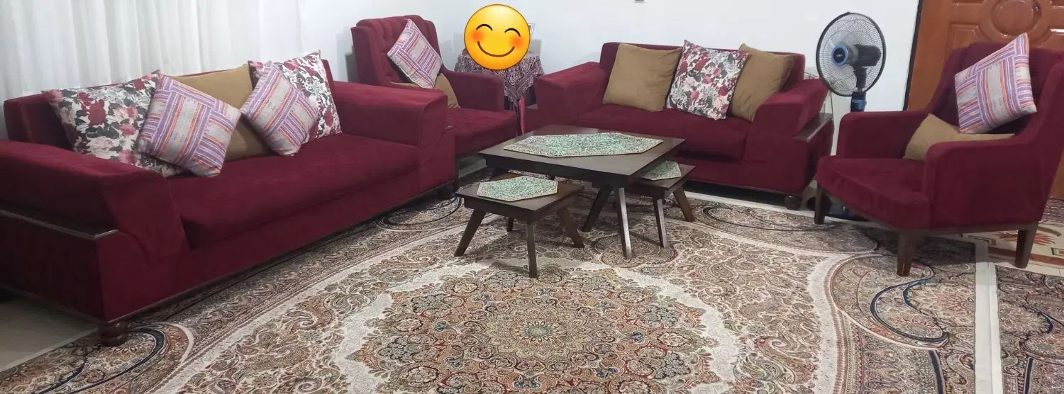 مبلمان ۷ نفره بهمراه میز نهار خوری.|مبلمان خانگی و میز عسلی|کرج, برغان|دیوار