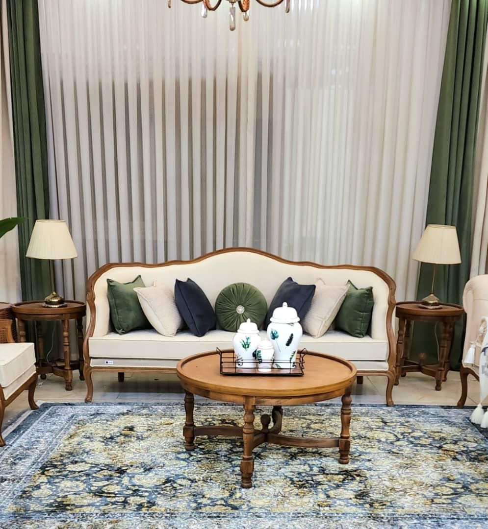 مبلمان ویذا کرم سبز بغل حصیر|مبلمان خانگی و میز عسلی|شیراز, زرهی|دیوار