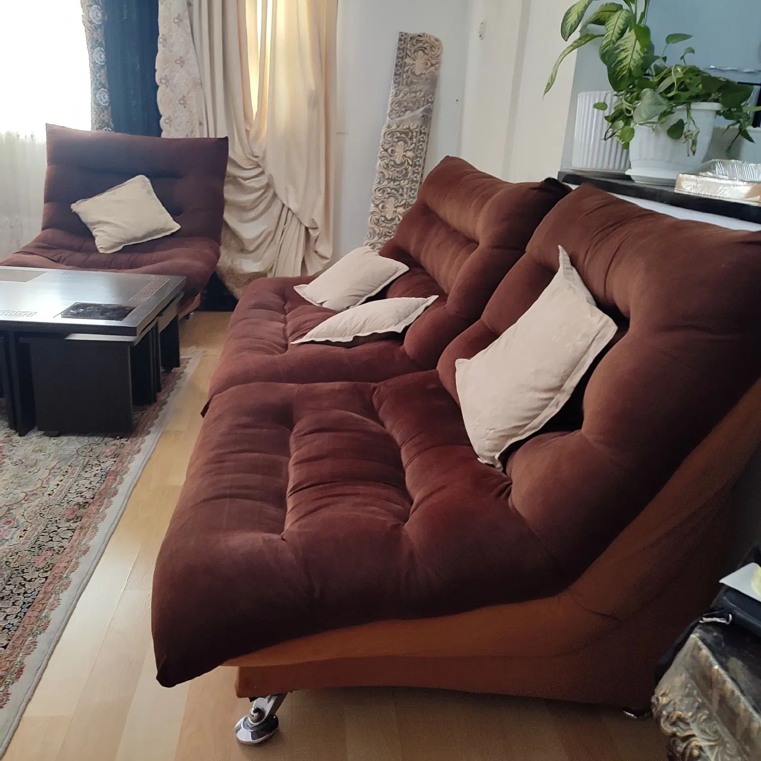 مبلمان راحتی ایتالیایی هفت نفره پارچه خارجی|مبلمان خانگی و میز عسلی|پرند, فاز ۵|دیوار