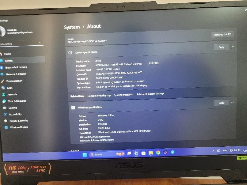 asus tuf a15 fa507nu|رایانه همراه|اردبیل, |دیوار