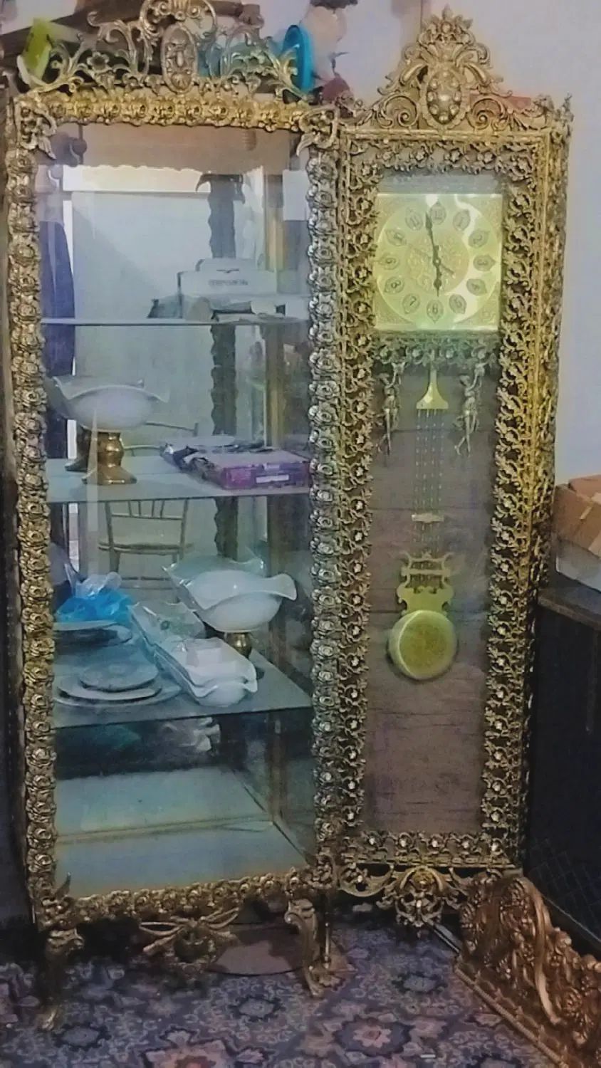 ست  ساعت  ،بوفعه ، آینه کنسول، میز تلویزیون برنجی|بوفه، ویترین، کنسول|زاهدان, |دیوار