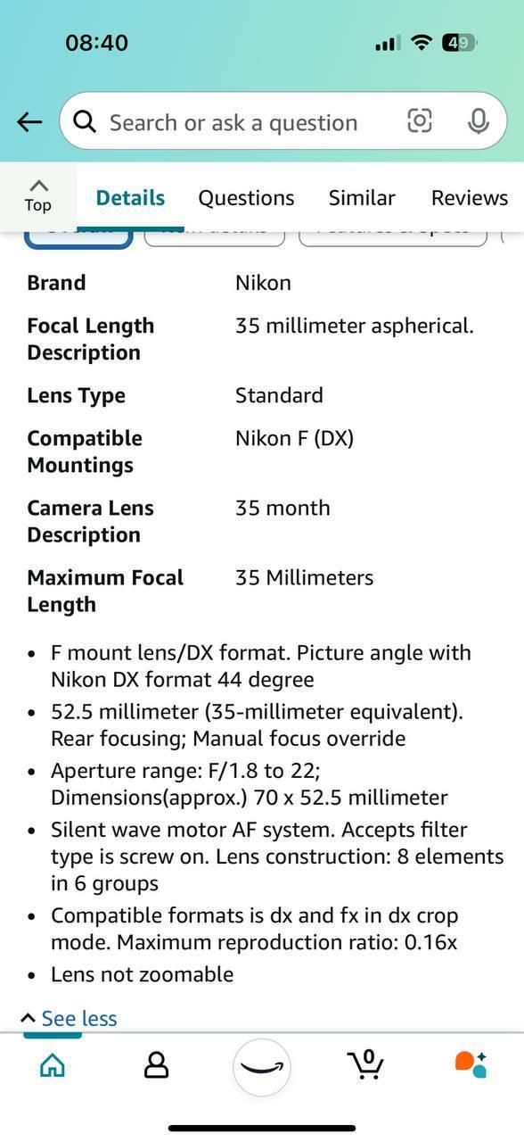 Nikkor Lens لنز حرفه ای|دوربین عکاسی و فیلم‌برداری|تهران, صادقیه|دیوار