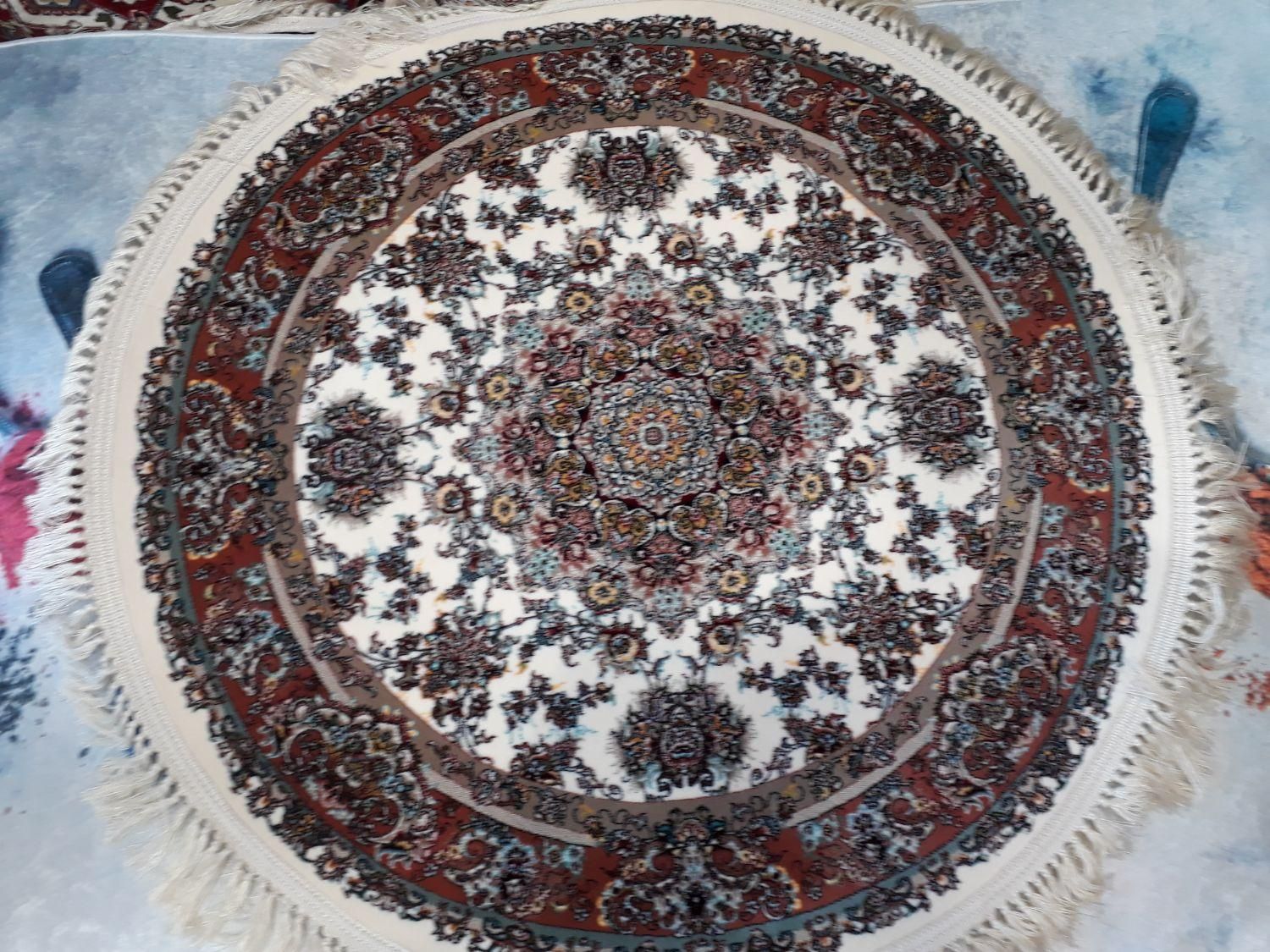 فرش گرد۱۰۰۰شانه دایره‌ خطیبی‌ اولیا۴متر۲×۲|فرش|تبریز, |دیوار
