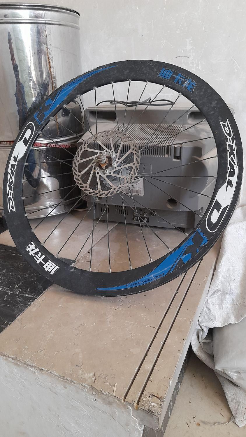 رینگ طوقه دو چرخه ۲۴ کامل با زنگر و دیسک ۲عدد|دوچرخه، اسکیت، اسکوتر|اسلامآباد غرب, |دیوار