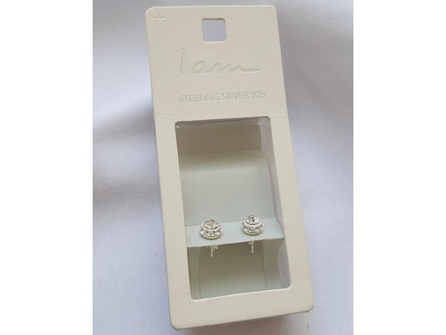 گوشواره نقره نگینی سفید، درخشش و ظرافت بی انتها|بدلیجات|اراک, |دیوار