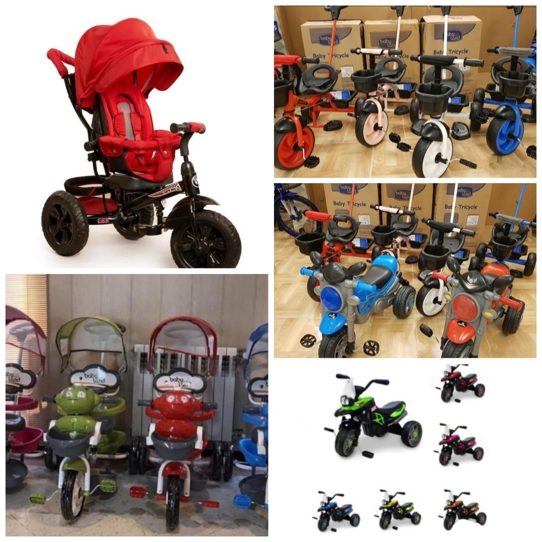 سه چرخه دسته دار، موزیکال دار ،چراغ دار نو وآکبند|اسباب‌‌بازی|تبریز, |دیوار