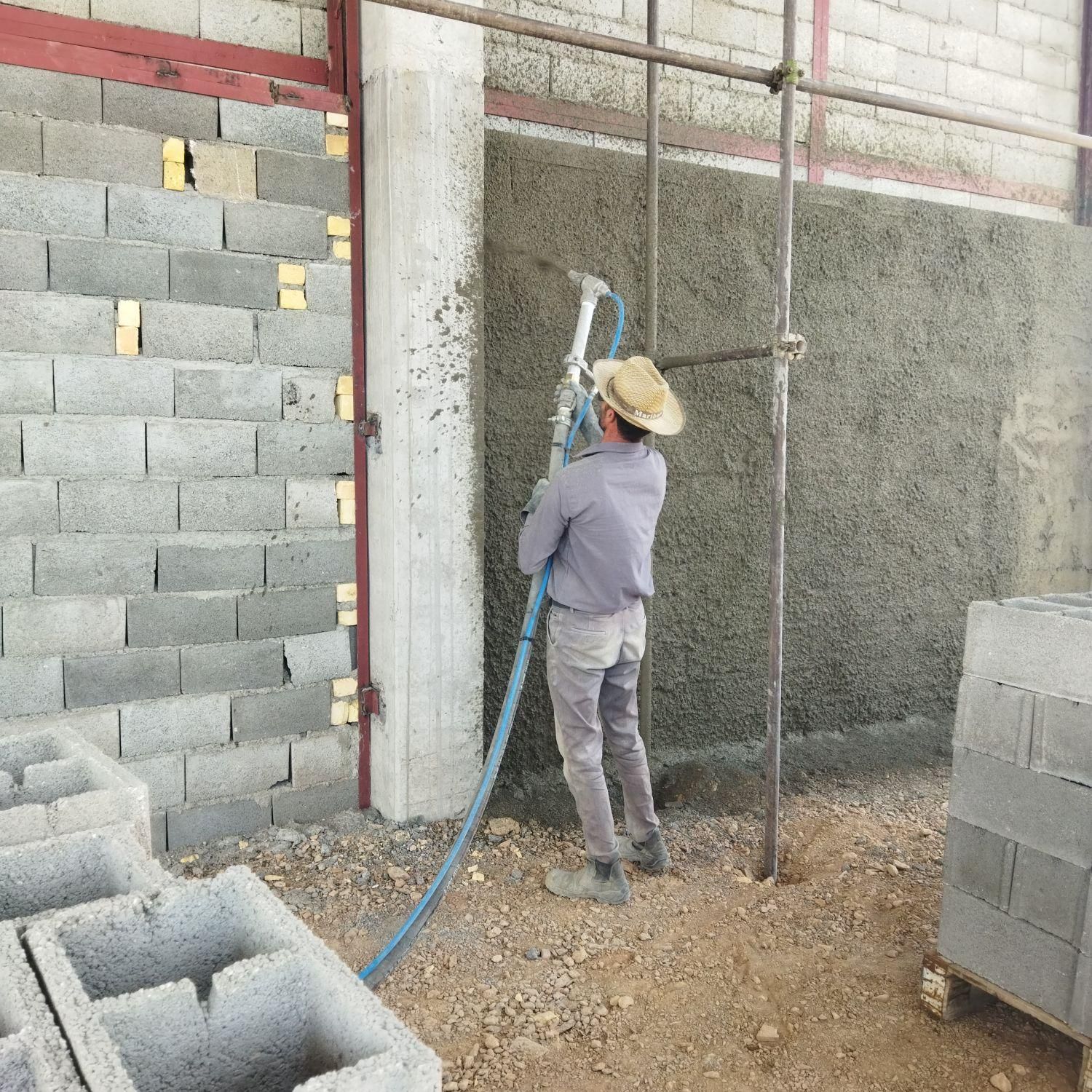 سیمان کاری با دستگاه شات بدون نصب داربست|خدمات پیشه و مهارت|شاهین‌شهر, فردوسی|دیوار