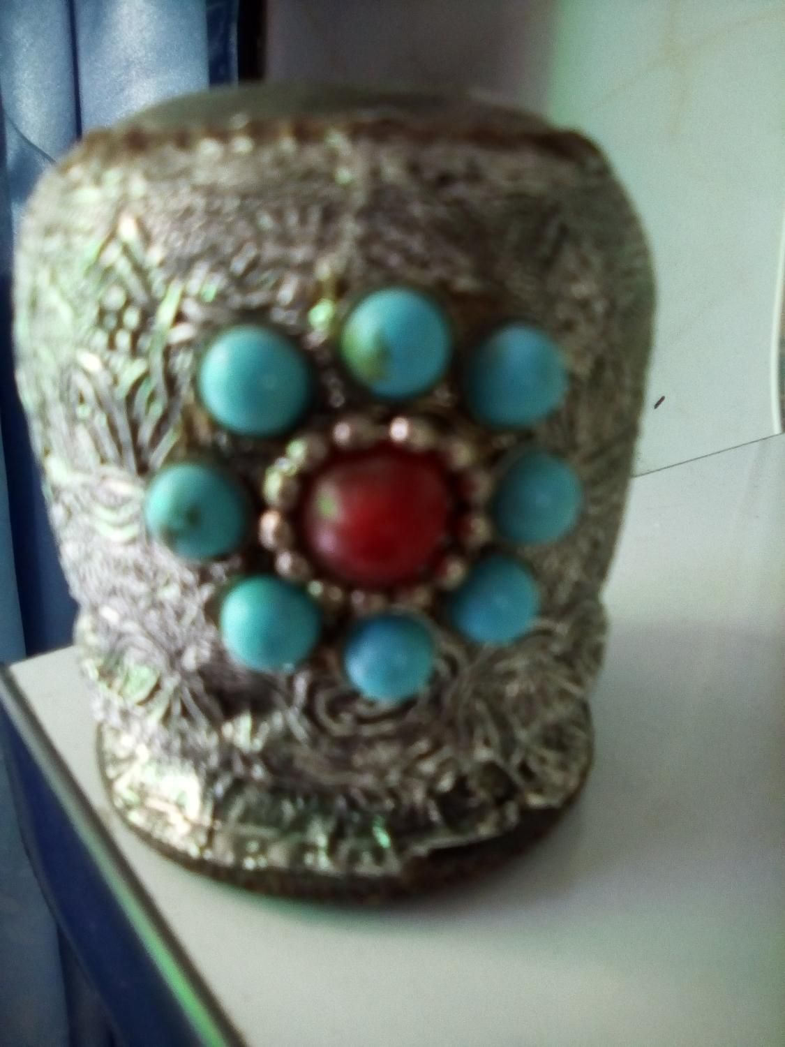 ظروف تزئینی با فیروزه،عقیق و زمرد|صنایع دستی و سایر لوازم تزئینی|دامغان, |دیوار