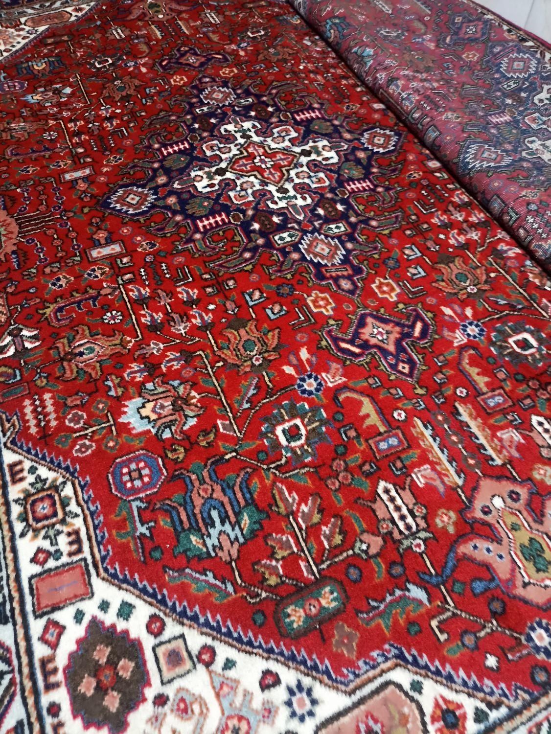 جفت شیش متری دستباف طرح قبا بناب برابرنو|فرش|خوی, |دیوار