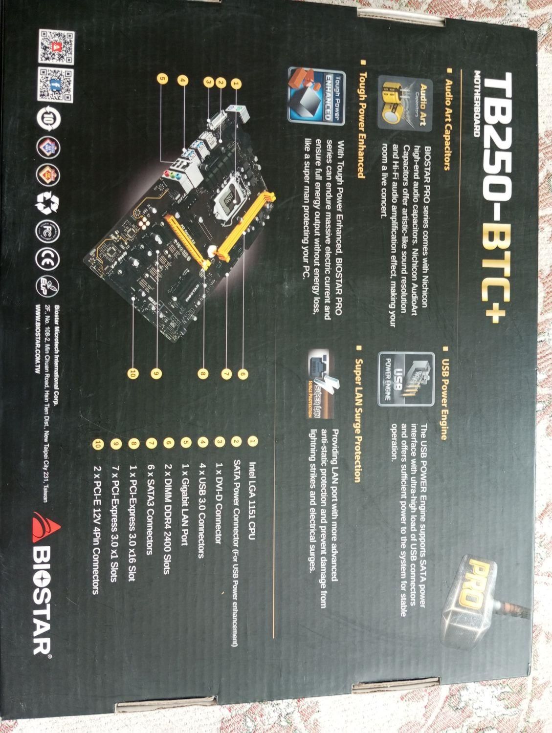 مادربورد ddr4 biostar مدل TB250-btc+|قطعات و لوازم جانبی رایانه|مشهد, الهیه|دیوار
