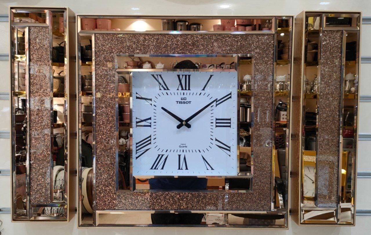 ساعت آینه ای مربع سه تیکه|ساعت دیواری و تزئینی|خرمآباد, |دیوار