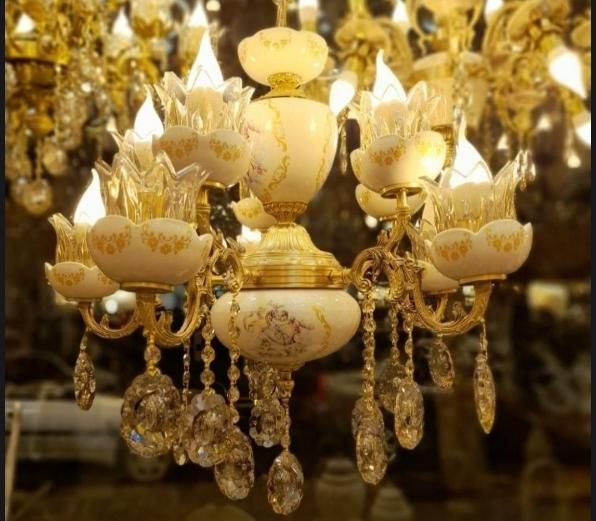 لوسترشیک چینی برنزی درهررنگ باچک6ماهه بدون بهره|لوستر و چراغ آویز|تبریز, |دیوار