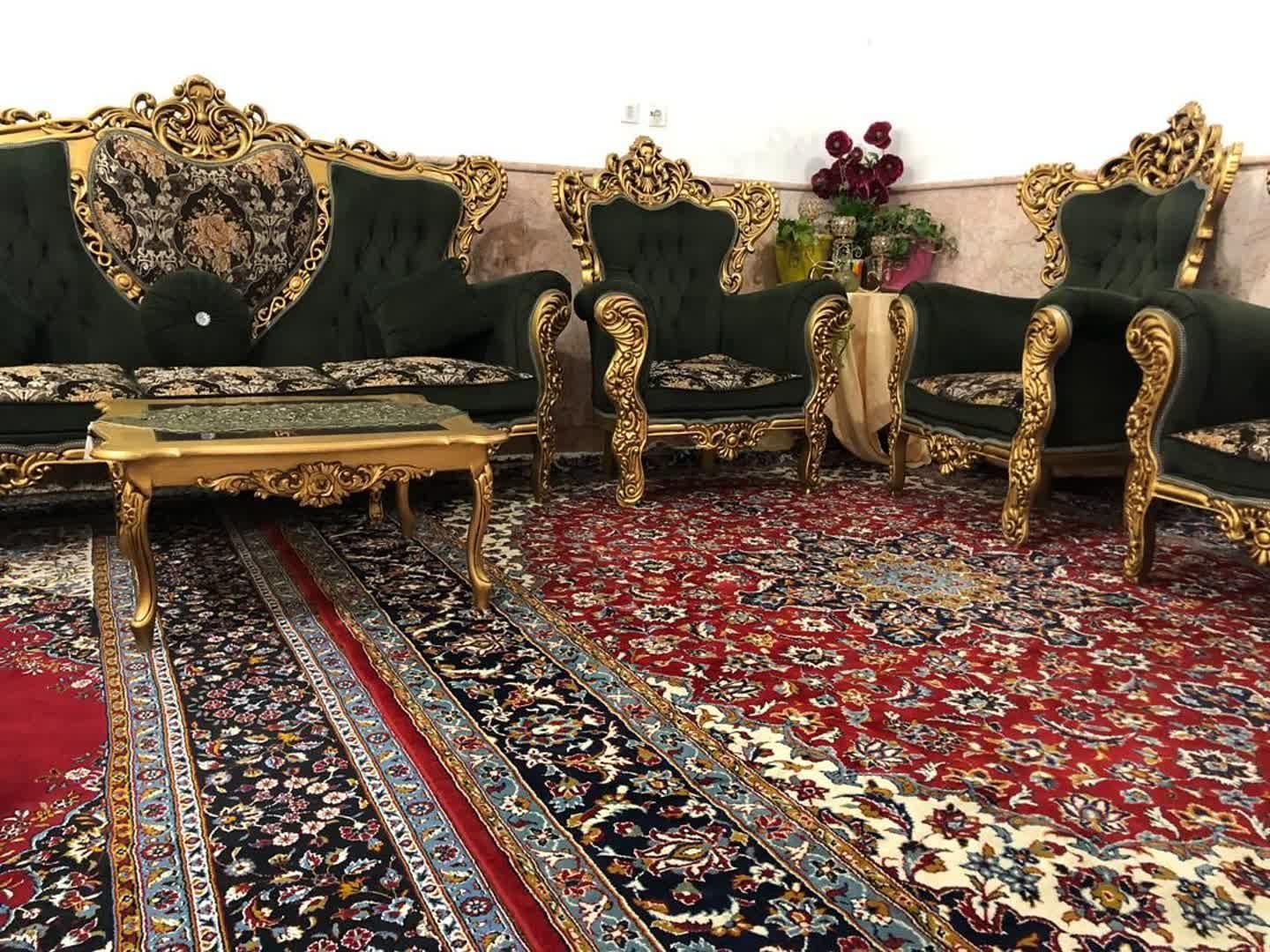 مبل تمام منبتکاری (۹ نفره) به همرا جلو مبلی و عسلی|مبلمان خانگی و میز عسلی|مشهد, کشاورز|دیوار
