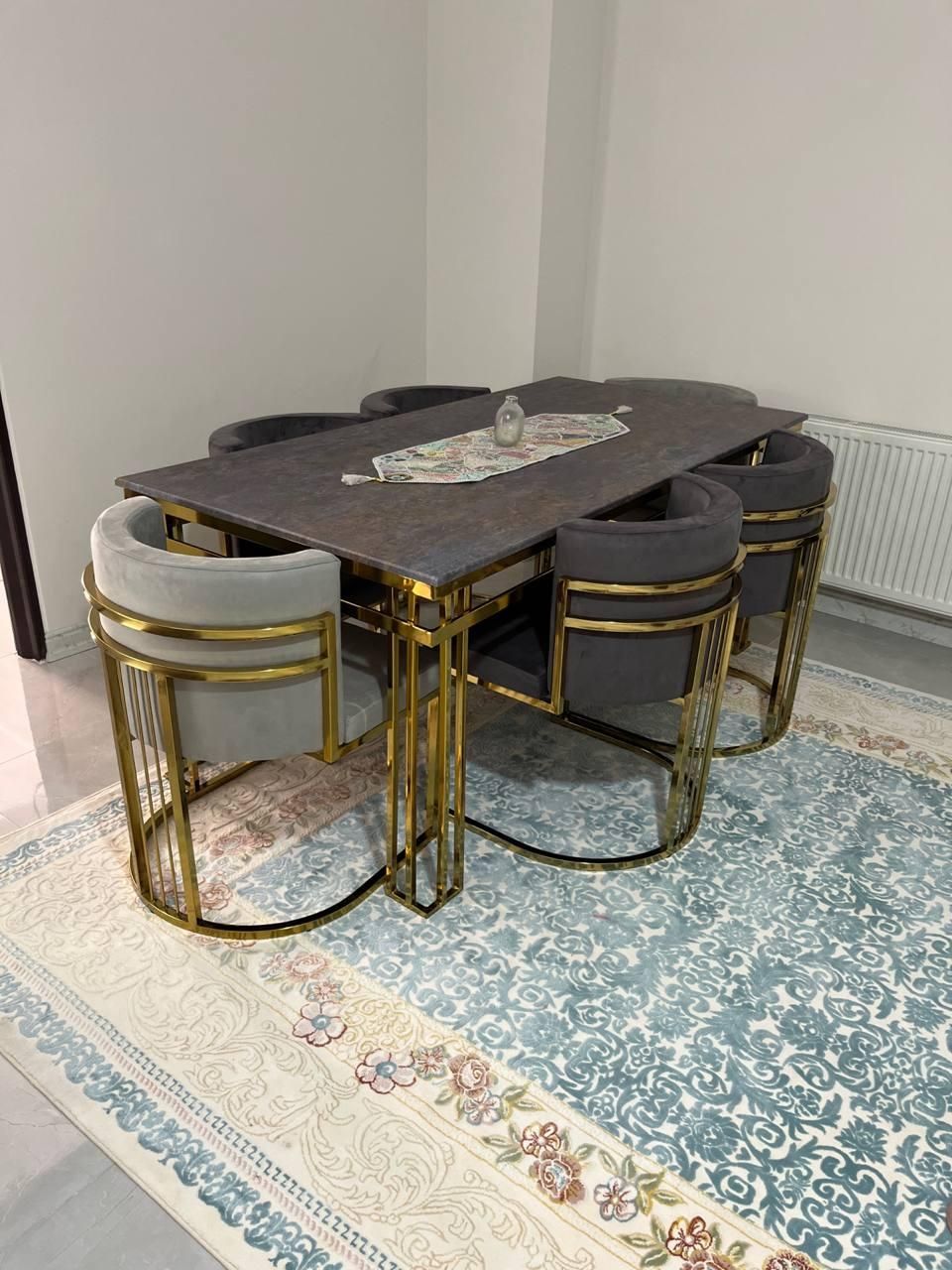 میز و صندلی نهار خوری ناهارخوری۶ نفره فلز زنبوری|میز و صندلی غذاخوری|کرمانشاه, |دیوار