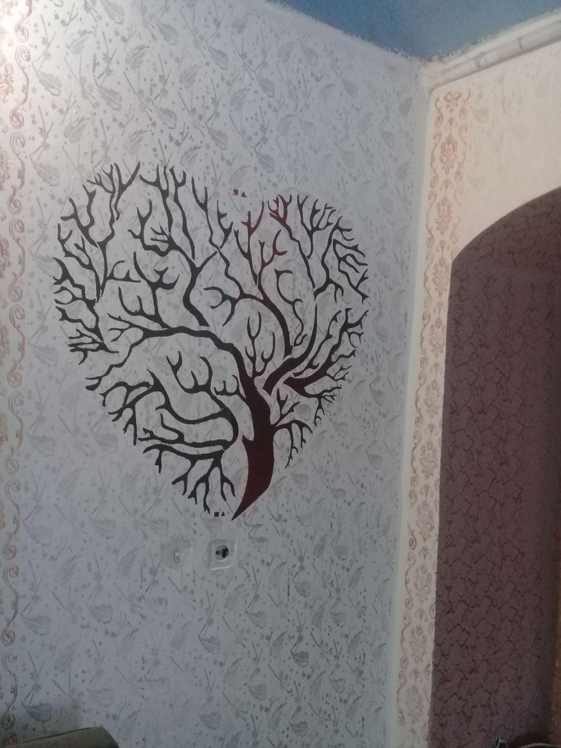 رنگ آمیزی ونقاشی طرح کاغذ دیواری|خدمات پیشه و مهارت|رفسنجان, |دیوار