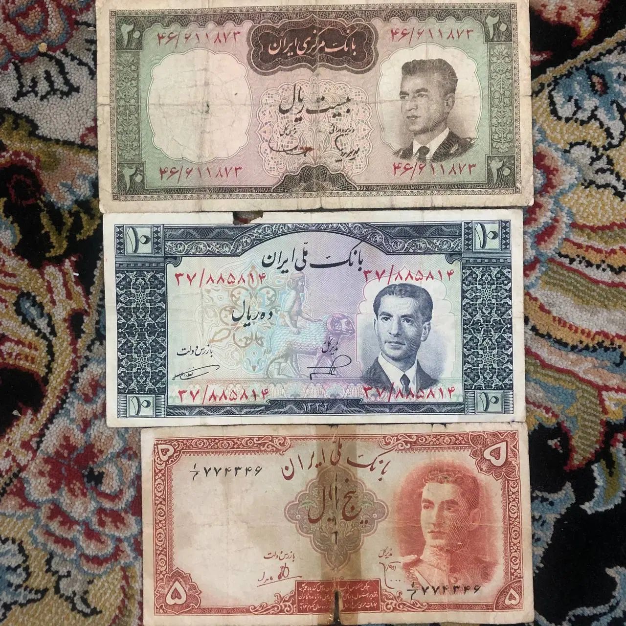 اسکناس قدیمی پهلوی|کلکسیون سکه، تمبر، اسکناس|تهران, مینای جنوبی|دیوار