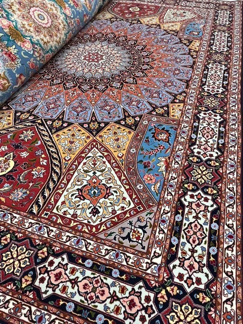 جفت فرش 6متری دستباف گنبد تبریز 50رج ابریشم شرایطی|فرش|کرج, عظیمیه|دیوار