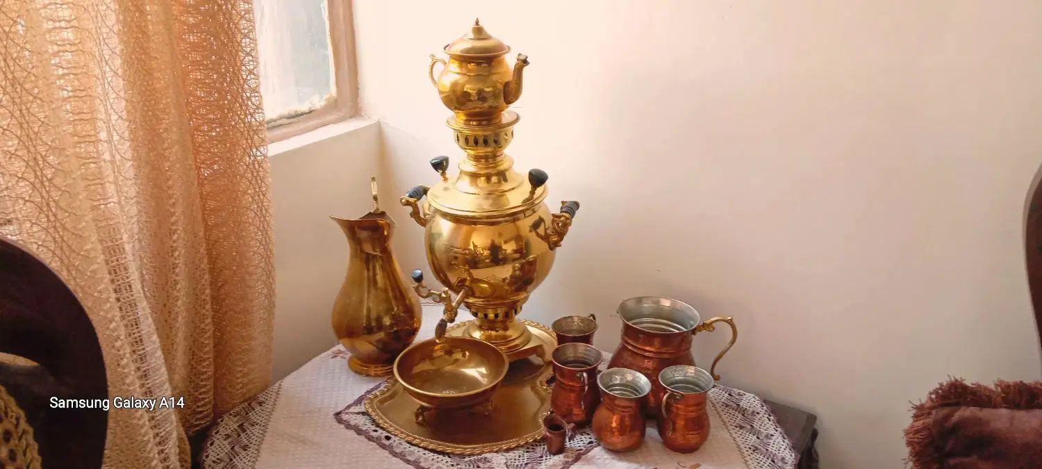 قوری سماور سینی بشقاب و پارچ لیوان|کلکسیون اشیاء عتیقه|تهران, شمیران‌نو|دیوار